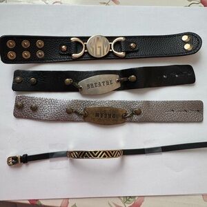 ✨ Leather Bracelet Bundle | Stella & Dot & Quote Cuffs ✨